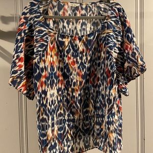 Colorful short sleeve blouse